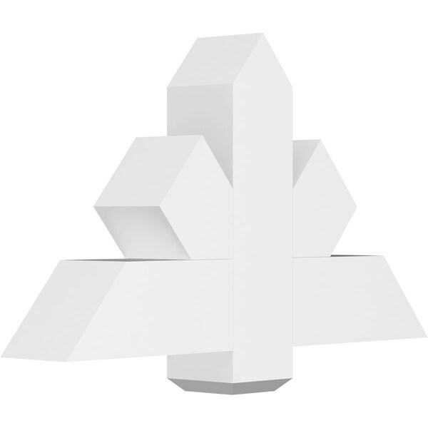 Ekena Millwork Kennewick Architectural Grade PVC Gable Bracket, 36"W x 21"H x 6"D x 6"F, 14/12 Pitch GBP036X21X0606KEN00 - main